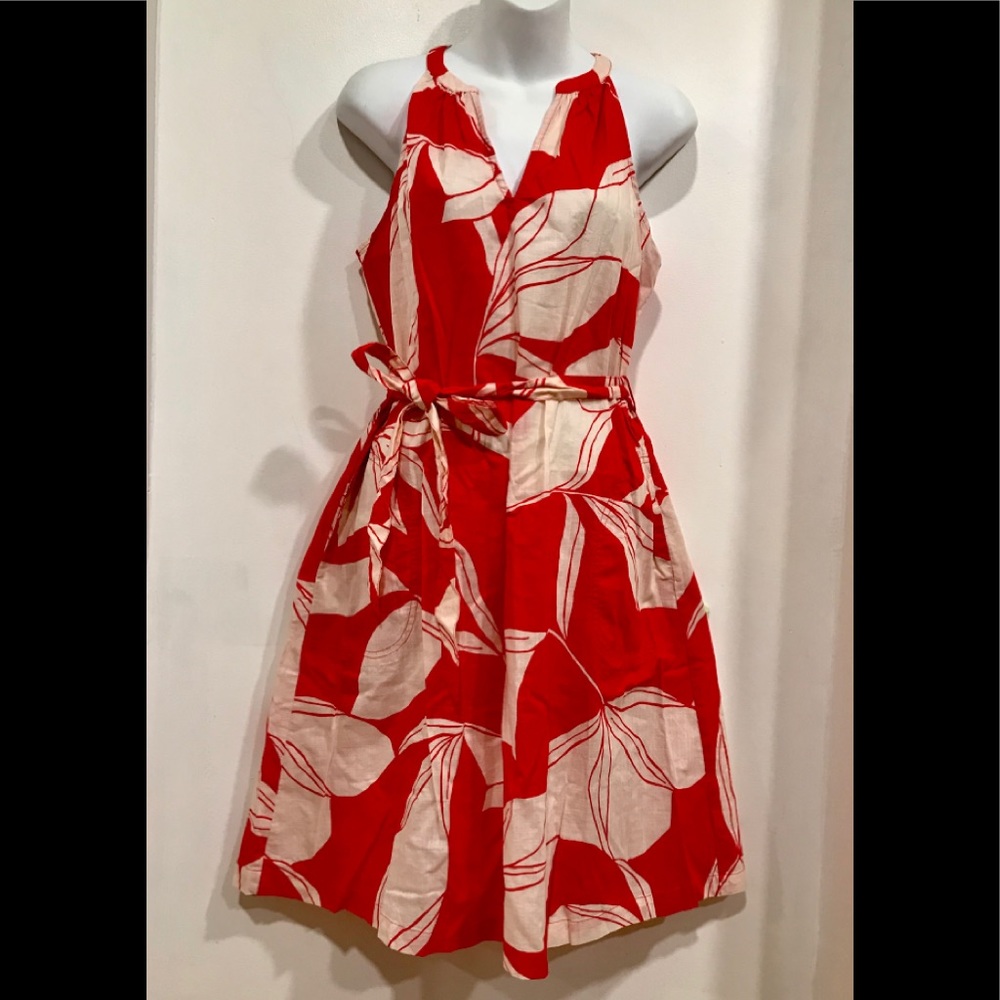 A New Day cotton dress XS NWT red Leaf